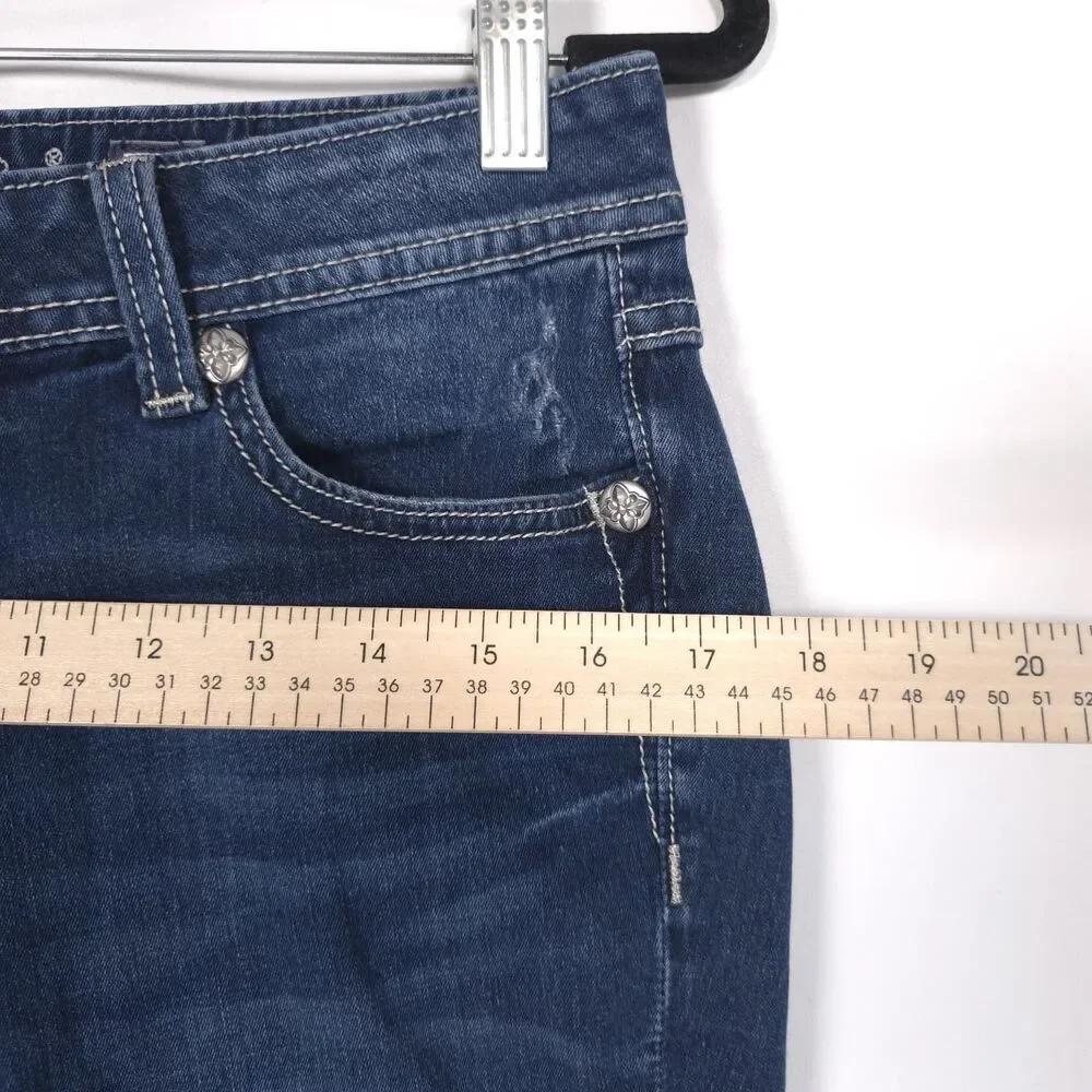 MISS ME Women's Jeans 30 Blue Midi Rise Skinny Stretch JSS408G